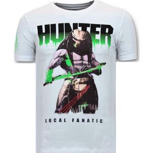 Luxe Heren T shirt - Predator Hunter - Wit