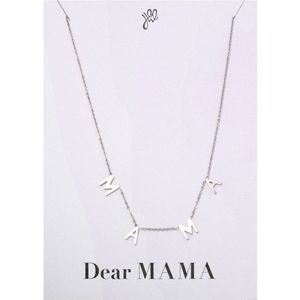 Ketting - Dear mama tekst - Moederdag Cadeautje - Ketting Mama - Mama - Geschenk - Zilver