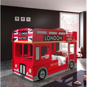 LUCEVI - Carbeds London Bus stapelbed 90x200cm - Rood