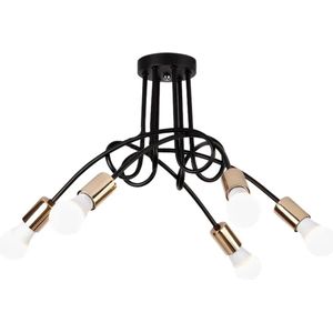 TooLight APP518-5C LED Hanglamp - E27 - 5 Lichtpunten - Zwart/Goud