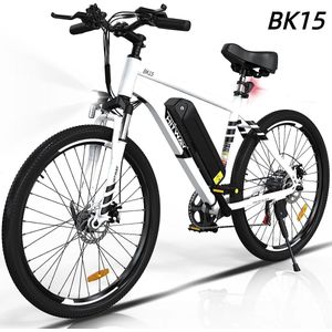 HITWAY Elektrische fiets - Ebike - 26 inch - 11.2 Ah - tot 35-90 km - 7 versnellingen - Wit
