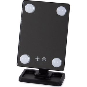 Hollywood Make-up Spiegel met verlichting | 4 LED | Dimbare | Inclusief USB Kabel | Zwart