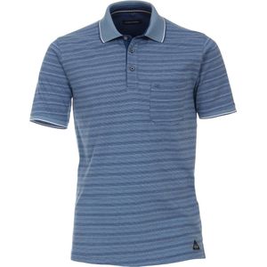 Casa Moda - Polo Blauw Strepen - Regular-fit - Heren Poloshirt Maat L