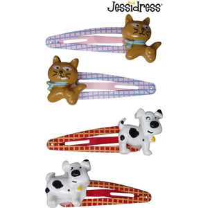 Jessidress® Haarspeldjes Meisjes Haarspelden met Hondje en Kat