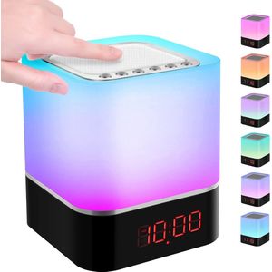 5-in-1 Multifunctionele Wekker - Bluetooth Speaker & Witruis Generator - RGB Sfeernachtlamp met Aanraakbediening - Ideaal voor Slaapkamer en Babykamer