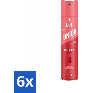 Taft - Reflex Shine 4 - Junior Haarspray - Glanzende finish - 250 ml - Voordeelverpakking - 6 stuks