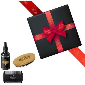 Velihan Beardcare - Baardverzorging Trio Pack Baardolie Unscented, Baardborstel en Baardkam- Cadeau voor mannen - Vaderdag Cadeau - Cadeau voor hem - Cadeau voor Kerst - Valentijdsdag mannen - Giftset mannen - Geschenkset man - Cadeauset verjaardag