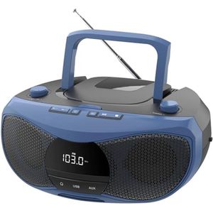Draagbare CD-speler met Bluetooth | Stereo Boombox met FM-radio en USB/AUX-aansluitingen