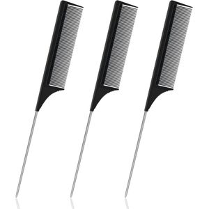 3 Stuks Koolstofvezel Stylingkam Set - Antistatisch en Hittebestendig - Ideaal voor Haarstyling en Haarverzorging