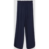 Broek - Wijde Pijpen - Gekreukelde Viscose - All-Over Print - Elastische Tailleband