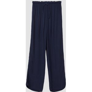 Broek - Wijde Pijpen - Gekreukelde Viscose - All-Over Print - Elastische Tailleband