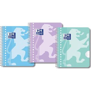 Actiepak 3x Oxford Collegeblokken - A5 - Lijn - Notitieblok - 17 gaats - 80 pagina's - Pastel