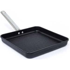 Chef Induction Grill Pan 28x28 cm Zwart - Gietijzeren Koekenpan