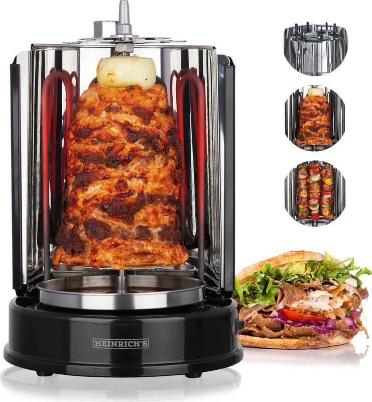 Heinrich's HDG 8687 - Döner kebabgrill - Donergrill - Shoarmagrill - kippengrill voor thuis