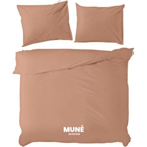 Dekbedovertrek met rits - Hotelkwaliteit Perkal Katoen 200 TC - 140x220 cm + 1 kussensloop 60x70 cm - Terracotta
