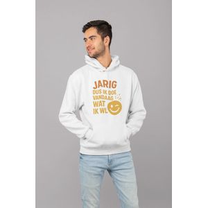 Doe Wat Ik Wil - Verjaardag Hoodie Wit - Grappig Hoodie - Maat M - Verjaardag Cadeau Mannen - Limited Edition