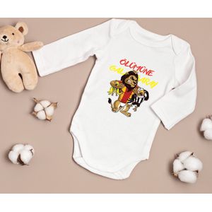 Baby romper met je favoriete turkse voetbalclubs Fenerbahce - Galatasaray - Besiktas - Trabzonspor - Maat 56 lange mouwen - Baby aankondiging
