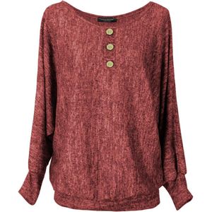 Baggy Oversized Truien en Tops voor Dames met Kraag en Knopen