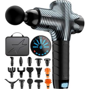 Elektrisch Massagepistool met 15 Massagekoppen - Handmassageapparaat voor Nek, Schouders en Diepe Spiermassages