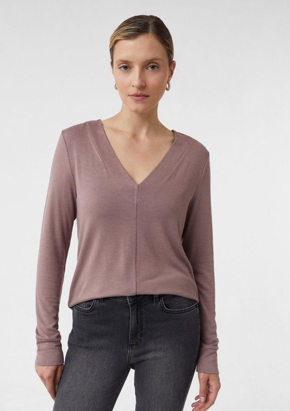 comma - T-Shirt - Viscoseblend - Lange Mouwen