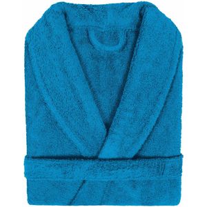 Badjas Badstof Uni Pure Royal met Shawlkraag maat L Turquoise 2334 - 1 stuks