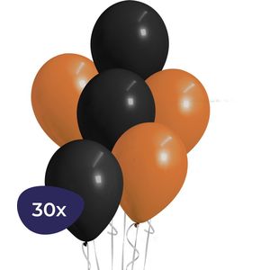 Halloween Decoratie – Helium Ballonnen – Halloween Versiering – Zwarte Ballonnen – Oranje Ballonnen – 30 stuks