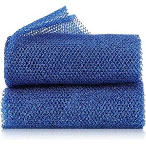 Allecto plus - 2-pack Afrikaanse badsponsen voor exfoliërende lichaamsscrub - Nylon gaas scrubber voor alle huidtypen - 28 x 78 cm