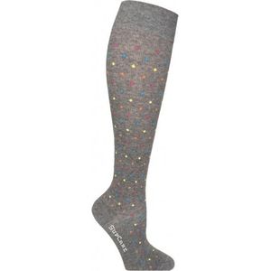 Supcare compressiekousen maat M (40-42) – grijs met stippen – trendy compressie sokken – steunkousen – ademend – gezwollen, vermoeide en pijnlijke benen & voeten – spataderen - dagelijks gebruik – vliegreizen – zwangerschap – dames en heren