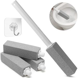 Toilet puimsteen met extra lang handvat - Verwijder hardnekkige vlekken en ringen