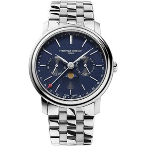 Frédérique Constant Classics Index Business Timer FC-270N4P6B Horloge - Staal - Zilverkleurig - Ø 40 mm