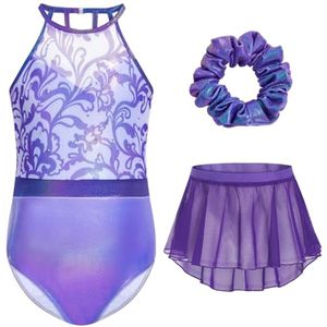 3 Stuks Balletpakjes voor Meisjes met Halter en Afneembare Rok - Turnpakjes