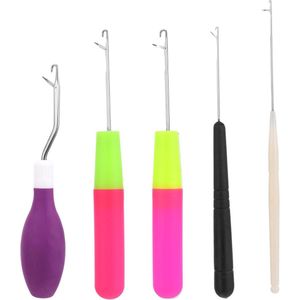 5 Stuks Dreadlocks Haaknaalden Kit - Kleurige Haaknaald voor Haarverlenging