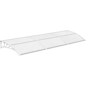 Deur- en Raam Regenhoes - Deurluifel - Overkapping - Polycarbonaat Zonnescherm & Deurluifel voor Voordeur en Buitenterras - 270x98.5 cm Wit