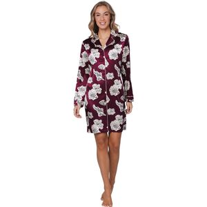 Pastunette Premium - Nachthemd - Burgundy Dream - Satijn - Doorknoop - Maat 36