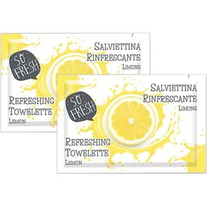 Wegwerpreinigingsdoekjes 50 stuks 12,5x19 cm - Citroen geur - Individueel verpakt