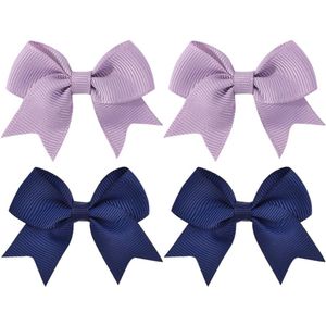 Haarklemmen met Strik - Franse Haarklemmen - 4 Stuks - Haarclips met Strik voor Kinderen