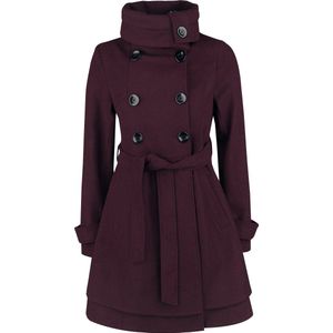 Black Premium by EMP Donkerrode winterjas met bindceintuur - Dames - S