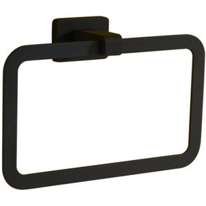 VDN Stainless Handdoekring - Handdoekrek badkamer - Handdoekhaak - Handdoekstang - Zwart - Handdoekhouder - RVS - Handdoekbeugel - Hangend