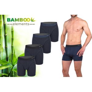 Bamboo Elements - Boxershort Heren - Bamboe - 4 Stuks - Navy - Ondergoed Heren - Bamboe Boxershorts Voor Mannen