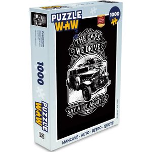 Puzzel Mancave - Auto - Retro - Quote - Legpuzzel - Puzzel 1000 stukjes volwassenen