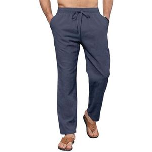 Linnen strandbroek voor heren - Casual zomerbroek met trekkoord en losse pasvorm