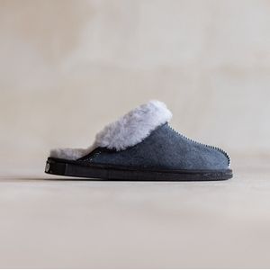 Schapenvacht pantoffels - Lamsvacht dames slippers - Grijs - Maat 37
