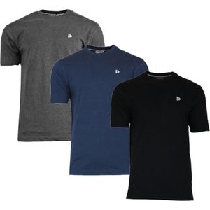 3-Pack Donnay T-Shirt (599008) - Sportshirt - Heren - Charcoal marl/Navy/Black - maat XL