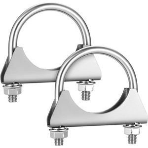 2-delige Uitlaatklemmen Set - M8 Buisklem 75 mm Autoklem - Uitlaat U-Klemmen