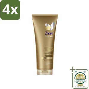 Dove Body Love Zelfbruinende Bodylotion - Summer Revived - Medium-Dark - 200 ml - Voordeelverpakking - 4 stuks - Gehydrateerde huid - Stralende huid