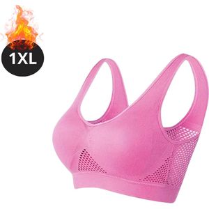 Livano BH Zonder Beugel - Zonder Bandjes - Push-up Bh's - Comfort Beha - Comfortabel - Sterk - Yoga - Plus Size - Roze - Maat 1XL