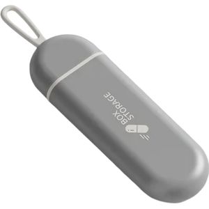 Rieba® Pillendoos – Medicijnendoosje – Pillen organizer – Uitneembaar opbergdoosje voor onderweg - 3 vakjes – Grijs