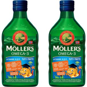 Möller's - Omega-3 Levertraan - Tutti Frutti - 2 x 250ml - Vloeibaar