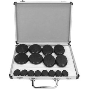 Massage Stone Warmer Set, Draagbare Elektrische Hot Stones Massage Set met 16 Basalt Masserende Rotsen in 3 Verschillende Maten, Basalt Hot Stones voor Spa, Thuis, Ontspannend, Genezing(EU)