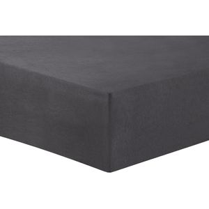 Vision - Hoeslaken - FLANEL - Antraciet - 180 x 200cm met ruime hoek van 30cm - 100% katoen Flanel